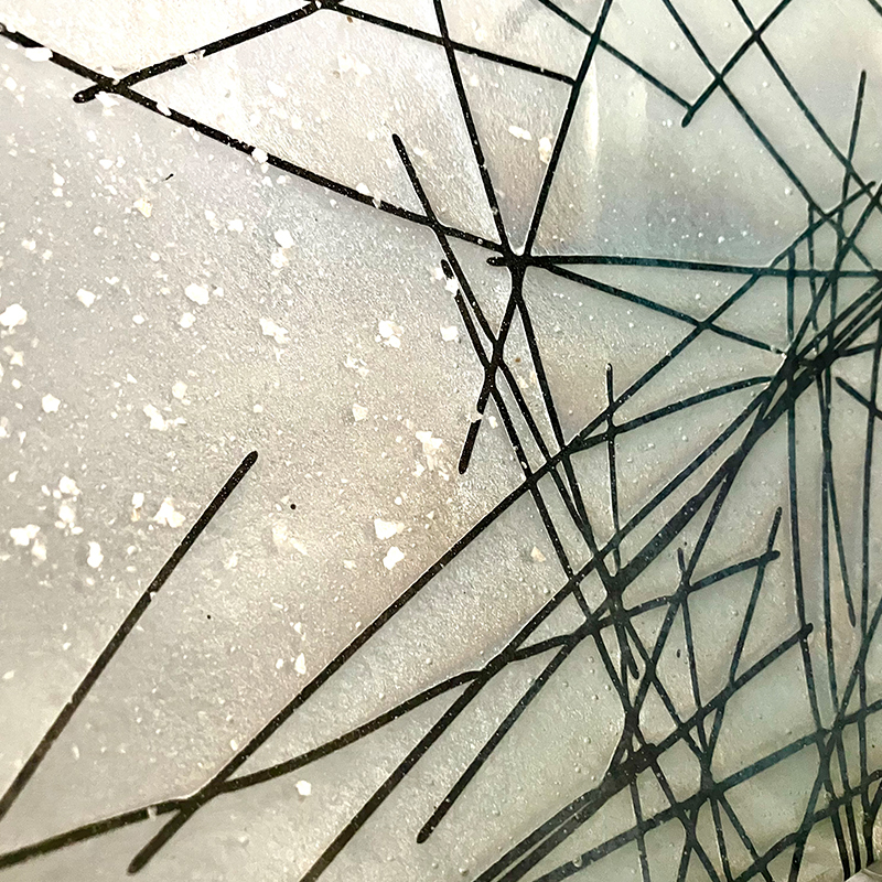 【皿】おもてなし皿　和モダン　ガラス皿　乳白・金彩　小皿4枚セット　F