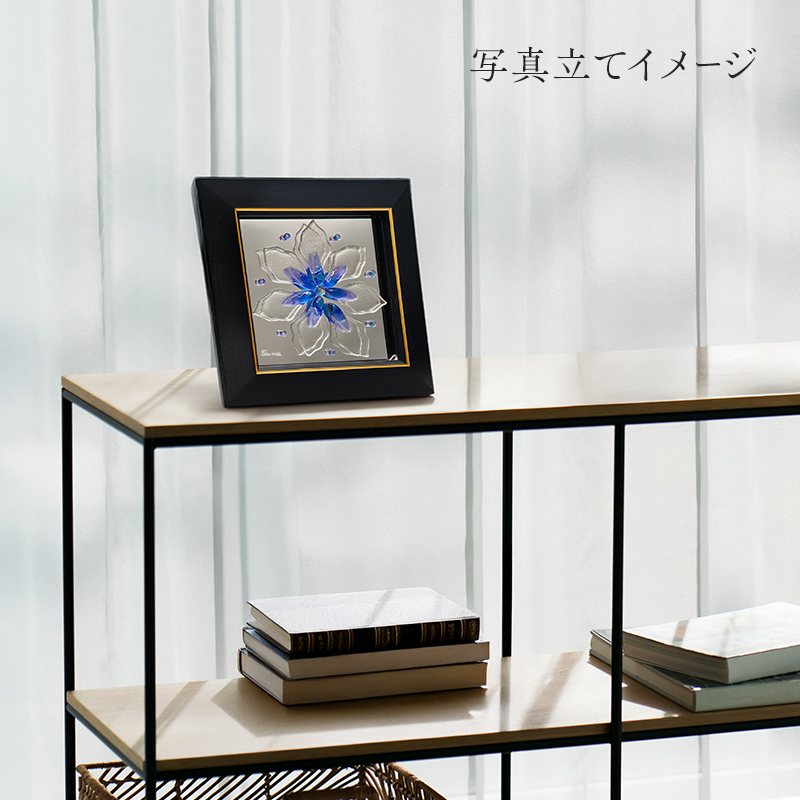 【壁飾り】インテリア　ガラスアート　花ゆめ風G