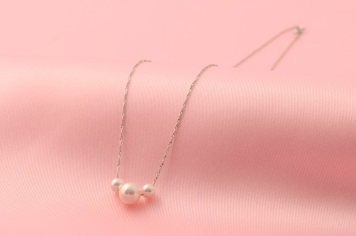 P-38アコヤ真珠（プラチナ）プチペンダント 3ケ付