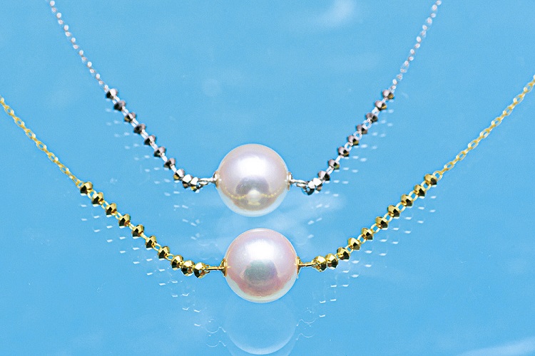 P-5あこや真珠　1粒ペンダントネックレス