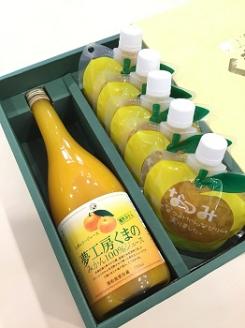 みかんジュースと甘夏みかんゼリー「なつみ」の詰め合わせ♪【レギュラージュース720ml×1本・なつみ５個】化粧箱 オレンジジュース みかんゼリー プレゼント 贈答用 三重県 熊野市【kmkn0146】