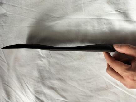 木べら　スパチュラ　右利き用　栗の木　鉄染め【kumk0003】