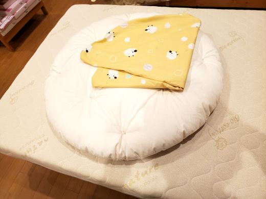 オーダーメイド ベビー用 まん丸敷布団（カバー付き） 木綿わた 赤ちゃん 出産祝い 孫【mftn0009】