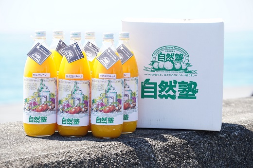自然塾　柑橘100%まるごと絞りジュース　６本入り　みかんジュース オレンジ ポンカン 不知火 温州 ドリンク 飲料 飲み物 朝食 無添加 季節 旬【szjk0009】