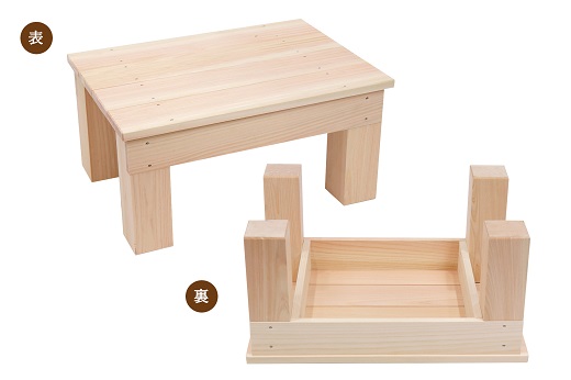 ひのき踏み台 滑り止め付き 玄関台の足場や、少し高い所のものを取る時にオススメ！  紀州産 総ひのき製 職人手作り【ymku0012】