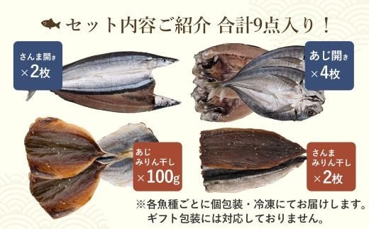 干物 お試しセット 4種 あじ開き 干物 ひもの さんま開き あじみりん さんまみりん 干物セット 国産 熊野灘 松屋水産 三重県熊野市【mtys0004】