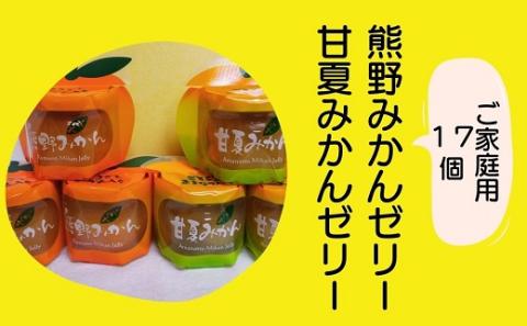 みかんまるごと【熊野みかん&甘夏みかんゼリー17個☆】包装なし・ご家庭用【kmkn0075】
