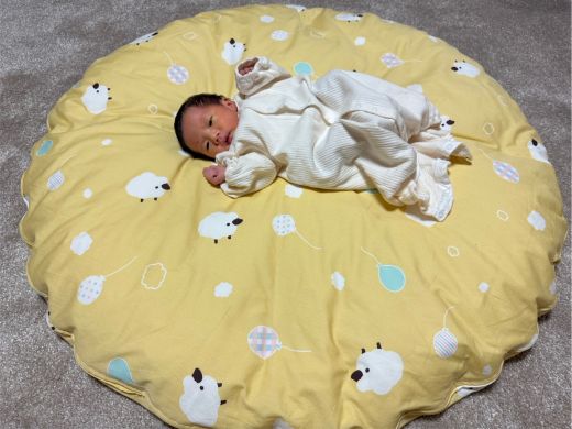 オーダーメイド ベビー用 まん丸敷布団（カバー付き） 木綿わた 赤ちゃん 出産祝い 孫【mftn0009】