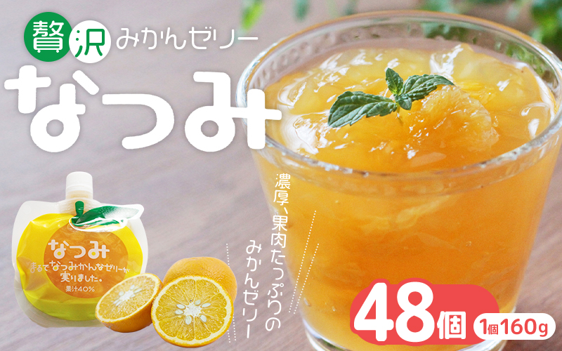 果肉入り 贅沢 みかんゼリー なつみ 48個 化粧箱なし ご家庭用【kmkn0071】