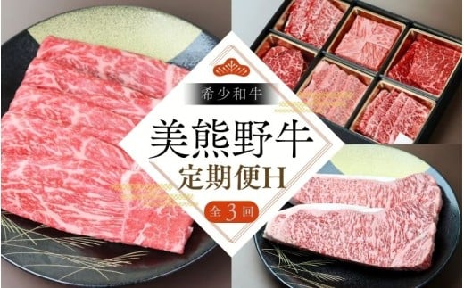 【全3回】美熊野牛 定期便H ＜すき焼きしゃぶしゃぶ用ロース＆赤身モモ肉 800g・サーロインステーキ 300g×2枚・焼肉用6種食べ比べ 500ｇ＞  牛肉 肉 ブランド牛 和牛 黒毛和牛 国産牛 すき焼き しゃぶしゃぶ 赤身 赤身肉 ステーキ サーロイン 焼肉 肉定期便 人気 希少 おすすめ 三重県 熊野市【okad-tkb0018】