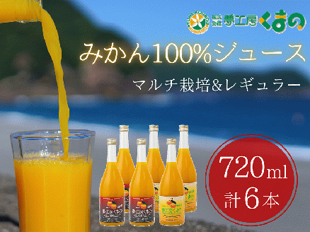 完熟 温州みかん 使用! 無添加 ストレートジュース マルチ ・ レギュラー 2種セット 720ml × 6本 ( 各3本 段ボール箱 )