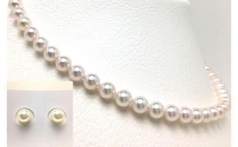 老舗の真珠専門店・高品質アコヤ真珠ネックレスセット6.5～7.0ミリ（イヤリング） / あこや真珠 ネックレス 真珠 真珠ネックレス イヤリング 志摩 アクセサリー ギフト パール