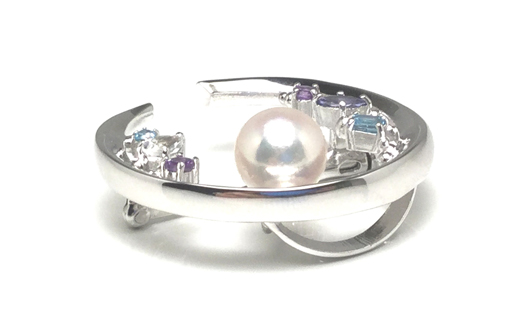 老舗の真珠専門店・アコヤ真珠ブローチ SV925(銀色) 8.0～8.5ミリ / 伊勢志摩 伊勢 志摩 英虞湾 真珠 パール アコヤ貝 アクセサリー ブローチ 冠婚葬祭 慶事 結婚式 入学式 卒業式 ギフト フォーマル プレゼント 誕生石 ジュエリー 記念日