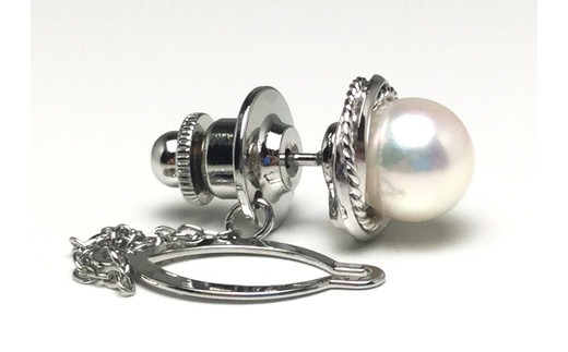 真珠 アクセサリー 8.0～8.5ミリ シルバー タイタック パール アコヤ真珠 伊勢 志摩 伊勢志摩 冠婚葬祭 慶事 弔事 結婚式 入学式 卒業式 ギフト フォーマル 誕生石 記念日 / 老舗の真珠専門店・高品質アコヤ真珠タイタック8.0～8.5ミリ /シルバー (ホワイト系)