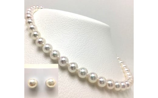 真珠 アクセサリー ネックレス ピアス イヤリング セット パール Pt900 ジュエリー 人気 三重県 伊勢志摩 伊勢 志摩 志摩市 冠婚葬祭 結婚式 お葬式 / 老舗の真珠専門店・高品質アコヤ真珠ネックレスセット8.5～9.0ミリ（ピアスセット）