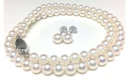 真珠 ネックレス ピアス セット Pt900 パール 5.5ミリ ～ 6ミリ アクセサリー ジュエリー 三重県 伊勢志摩 志摩市 アコヤ貝 冠婚葬祭 結婚式 葬式 フォーマル / 老舗の真珠専門店・高品質アコヤ真珠ネックレス・ピアスセット5.5～6.0ミリ
