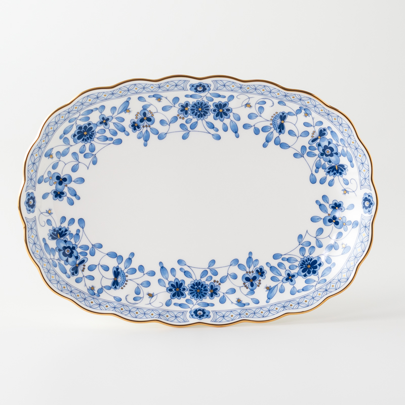 ≪NARUMI≫【ミラノ】サンドイッチトレイ* 三重 志摩 伊勢志摩 食器 皿 プレート トレイ サンドイッチ 白 青 ホワイト ブルー NARUMI 三重ナルミ ナルミ ミラノ ボーンチャイナ 【030-78】