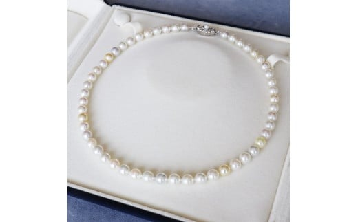 真珠 ネックレス 7~8ミリ 無調色マルチカラー / アクセサリー 真珠 あこや 本真珠 大珠 大粒 伊勢志摩 志摩 志摩産 ギフト パール 母の日 ホワイトデー クリスマス 入学式 卒業式 成人式 結婚式 記念日 誕生日 フォーマル シンプル 330000円 33万円 三十三万円 / 志摩産 あこや真珠 7－8ミリ 無調色マルチカラー ネックレス