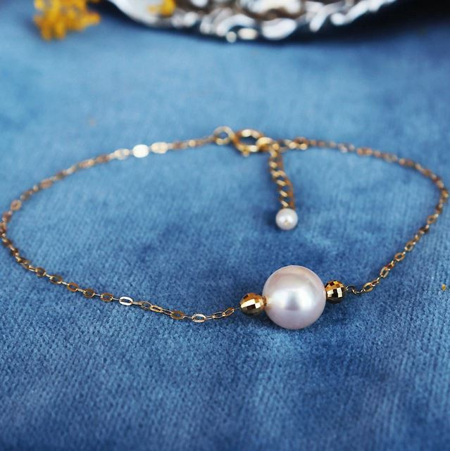真珠 アクセサリー ブレスレット パール K18 ゴールド ジュエリー 人気 三重県 伊勢志摩 伊勢 志摩 志摩市 冠婚葬祭 結婚式 カジュアル プレゼント バレンタイン ホワイトデー おしゃれ / 志摩産 アコヤ真珠 1粒 真珠 ブレスレット シンプル 大人 スタイル