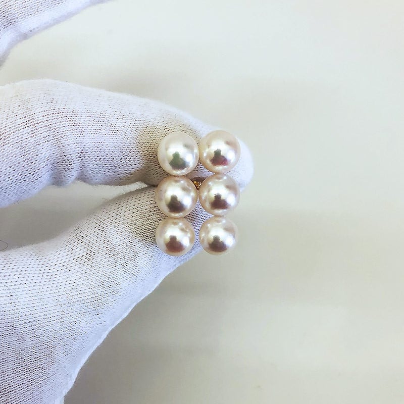 真珠 アクセサリー ピアス パール 8ミリ ～ 8.5ミリ K14 三重県 伊勢 志摩 プレゼント 人気 冠婚葬祭 バレンタイン ホワイトデー カジュアル レディース シンプル / 志摩産 アコヤ真珠　8-8.5ミリ 3粒ライン ピアス ( K14WG )