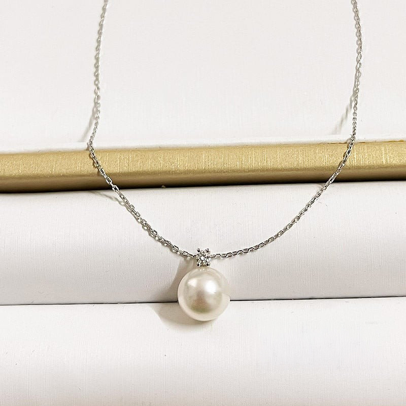 志摩産 アコヤ真珠【大珠8ミリ 高品質】ネックレス(K18WG)