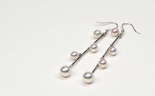 【070-03】志摩産アコヤ真珠ゆらゆらフックピアス*