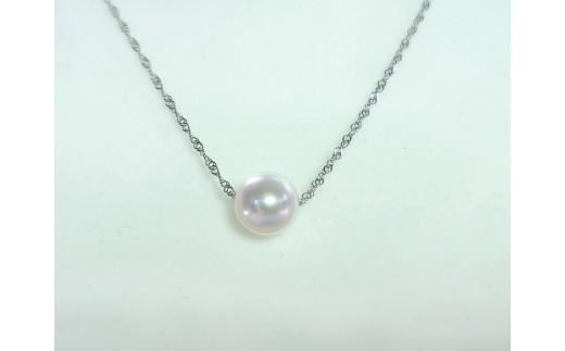【090-10】上質アコヤ真珠8.5ミリ Pt一粒パールネックレス*