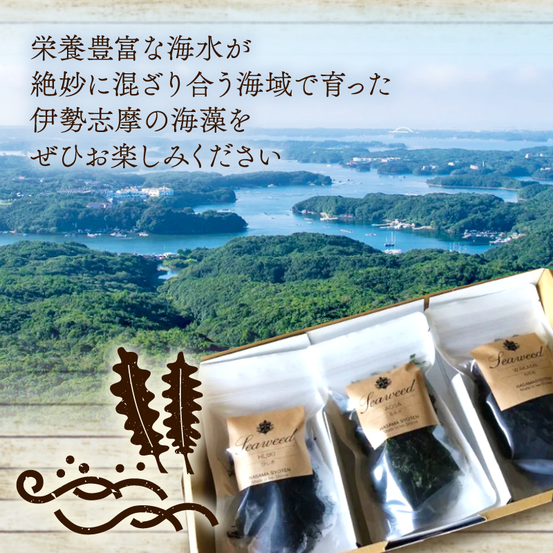 伊勢志摩産の人気3種の海藻詰め合わせ* あおさ わかめ ひじき 三重 志摩 伊勢志摩 海藻 乾燥 詰め合わせ パック 小分け 朝 ご飯 朝食 米 味噌汁 スープ お吸い物 酢の物 酢 サラダ お茶漬け 煮物 かき揚げ うどん ラーメン パスタ 簡単 お手軽 [005-62]