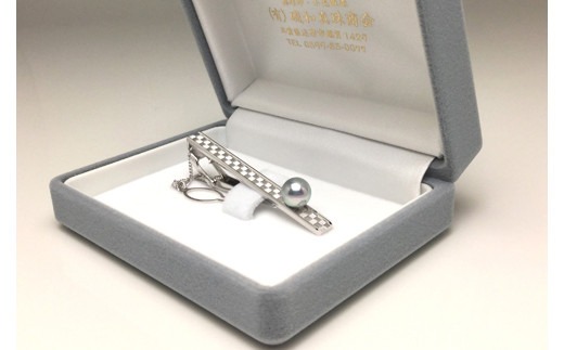 真珠 アクセサリー 8.0～8.5ミリ シルバー タイピン パール アコヤ真珠 伊勢 志摩 伊勢志摩 冠婚葬祭 慶事 弔事 結婚式 入学式 卒業式 ギフト フォーマル カジュアル 誕生石 記念日 / 老舗の真珠専門店・高品質アコヤ真珠タイピン8.0～8.5ミリ / シルバー (ブルー系)