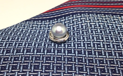 真珠 アクセサリー 8.0～8.5ミリ シルバー タイタック パール アコヤ真珠 伊勢 志摩 伊勢志摩 冠婚葬祭 慶事 弔事 結婚式 入学式 卒業式 ギフト フォーマル 誕生石 記念日 / 老舗の真珠専門店・高品質アコヤ真珠タイタック8.0～8.5ミリ /シルバー (ブルー系)