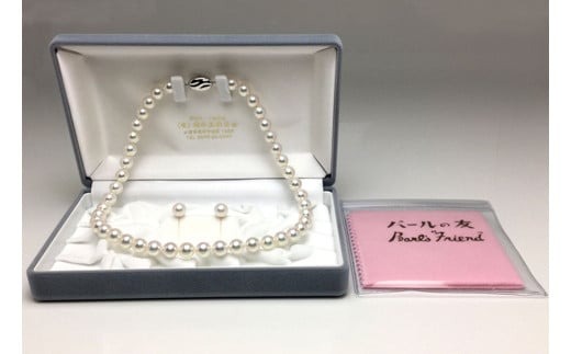 真珠 アクセサリー ネックレス ピアス イヤリング セット パール Pt900 ジュエリー 人気 三重県 伊勢志摩 伊勢 志摩 志摩市 冠婚葬祭 結婚式 お葬式 / 老舗の真珠専門店・高品質アコヤ真珠ネックレスセット8.5～9.0ミリ（ピアスセット）