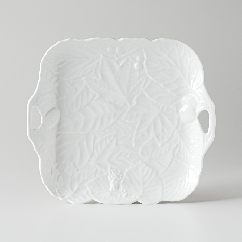 ≪NARUMI≫【ギフトギャラリー】ハンドル付サービスプレート* 三重 志摩 伊勢志摩食器 サービスプレート NARUMI 三重ナルミ ナルミ ボーンチャイナ 白 ホワイト ハンドル 【010-109】