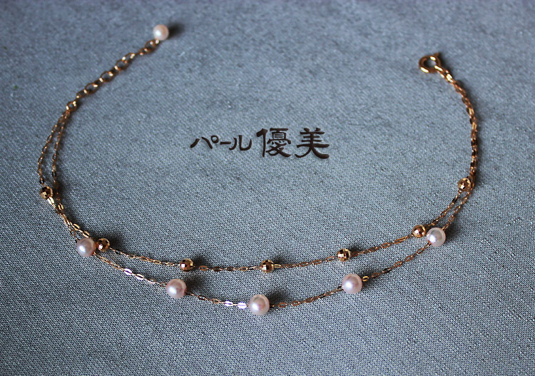 真珠 ブレスレット K18 パール 4ミリ ～ 5ミリ アクセサリー ジュエリー ゴールド 三重県 伊勢志摩 志摩市 冠婚葬祭 結婚式 入学式  母の日 誕生日 記念日 プレゼント アコヤ真珠 本真珠 / 志摩産 アコヤ真珠 希少な無調色ベビーパール4-5ミリ 2連 ブレスレット（18cm）
