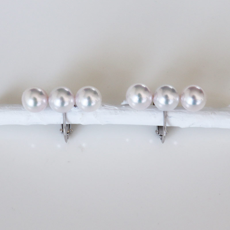 真珠 イヤリング 6.5~7ミリ 3粒ラインパール シルバー / 真珠 あこや イヤリング 本真珠 伊勢志摩 志摩 志摩産 アクセサリー ギフト パール 母の日 ホワイトデー クリスマス 入学式 卒業式 成人式 結婚式 記念日 誕生日 フォーマル シンプル / 志摩産 あこや真珠 6.5－7ミリ 3粒ラインパール シルバーイヤリング