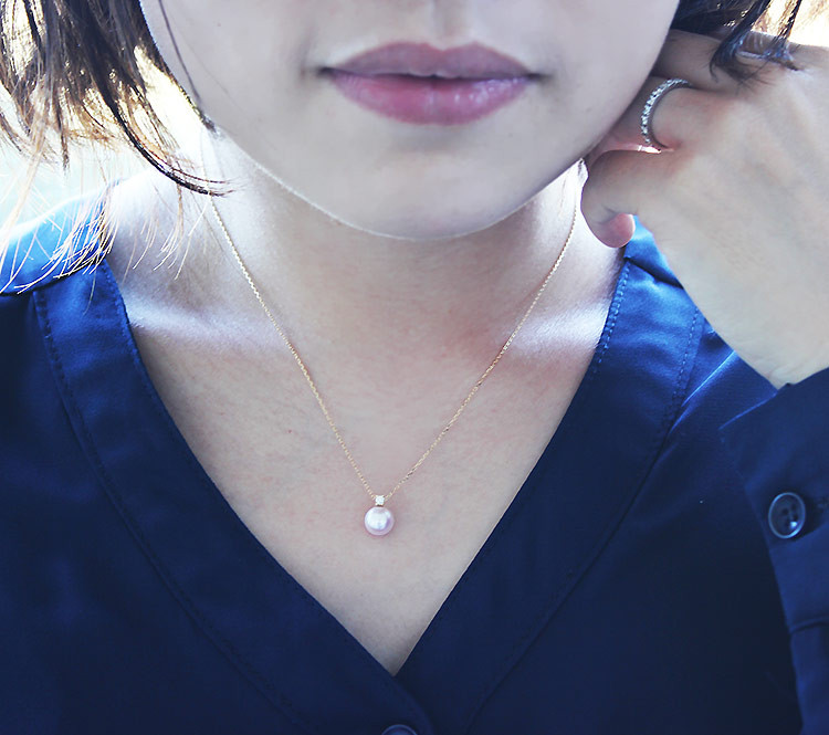 志摩産 アコヤ真珠【大珠8ミリ　高品質】ネックレス (K18YG)