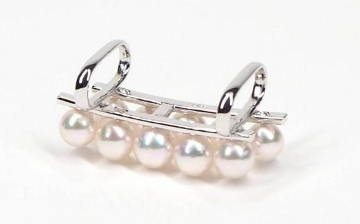 【180-01】志摩産アコヤ真珠　帯留め・2列*