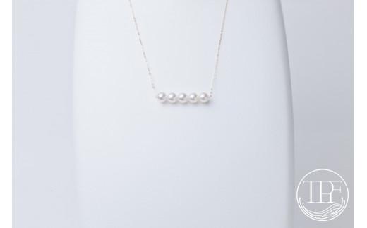 【115-02】養殖場　7.0mmあこや真珠5粒K18ネックレス*