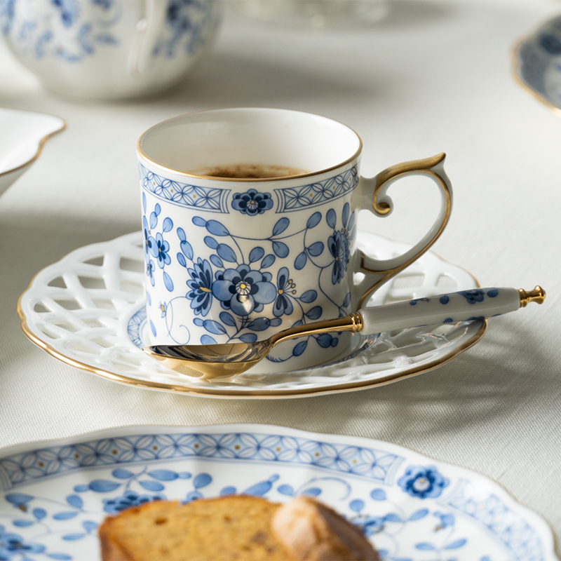 【050-49】≪NARUMI≫【ミラノ】メッシュペアコーヒー碗皿*