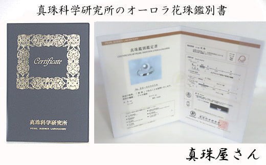 真珠屋さん アコヤ真珠9.0ミリUP メレ付Pt900リング【オーロラ花珠鑑別書付】 / 18金 あこや真珠 指輪 アクセサリー