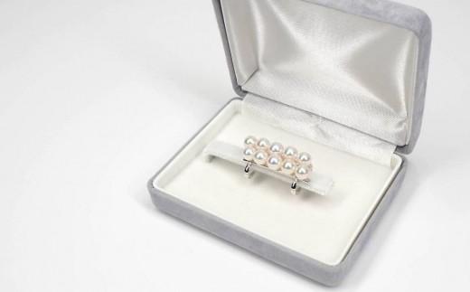 【180-01】志摩産アコヤ真珠　帯留め・2列*