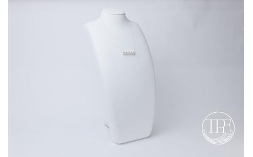 【115-02】養殖場　7.0mmあこや真珠5粒K18ネックレス*