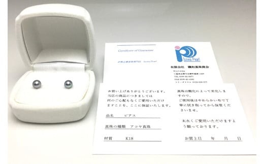 真珠 ピアス 5.0～5.5ミリ K18YG ゴールド アクセサリー パール アコヤ真珠 伊勢 志摩 伊勢志摩 英虞湾 冠婚葬祭 慶事 弔事 結婚式 入学式 卒業式 ギフト フォーマル カジュアル 誕生石 記念日 / 老舗の真珠専門店・高品質アコヤ真珠ブルーピアス5.0～5.5ミリ（K18YG）