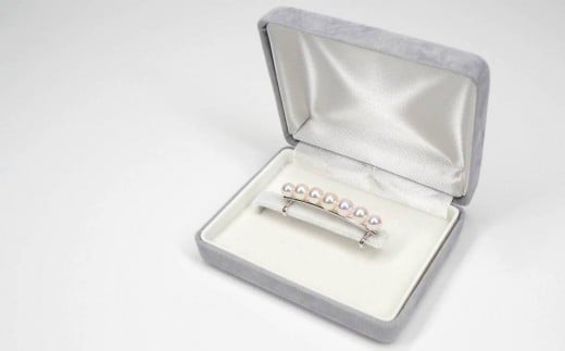 【140-01】志摩産アコヤ真珠　帯留め・1列*