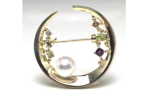 老舗の真珠専門店・アコヤ真珠ブローチ SV925(金色) 8.0～8.5ミリ / 伊勢志摩 伊勢 志摩 英虞湾 真珠 パール アコヤ貝 アクセサリー ブローチ 冠婚葬祭 慶事 結婚式 入学式 卒業式 ギフト フォーマル プレゼント 誕生石 ジュエリー 記念日