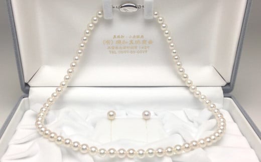 真珠 ネックレス ピアス セット Pt900 パール 5.5ミリ ～ 6ミリ アクセサリー ジュエリー 三重県 伊勢志摩 志摩市 アコヤ貝 冠婚葬祭 結婚式 葬式 フォーマル / 老舗の真珠専門店・高品質アコヤ真珠ネックレス・ピアスセット5.5～6.0ミリ