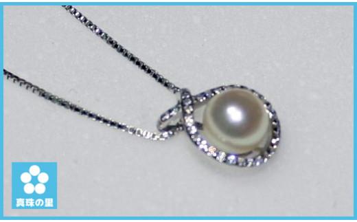 【035-17】真珠の里　アコヤ真珠付き　キラキラペンダント*