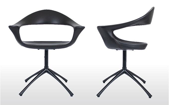 【SOGOKAGU】 上質な空間を演出するデザインチェア ヴィストBAJ 本革張り 黒