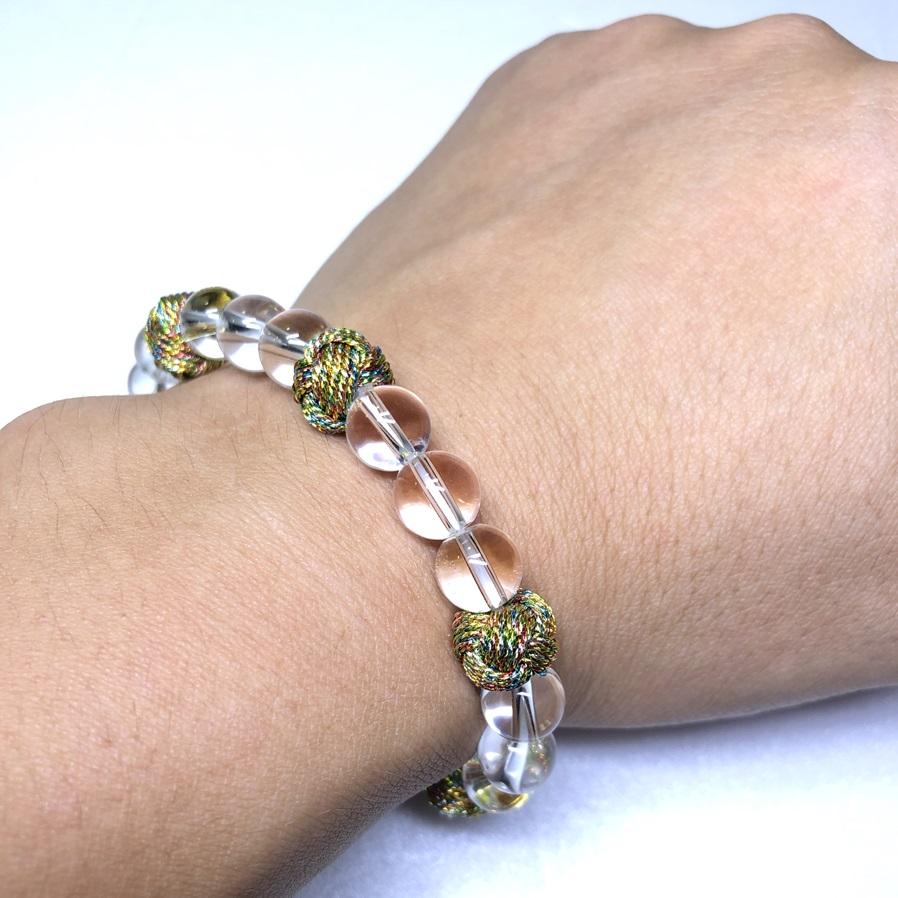 組紐水晶ブレスレット　八千代金