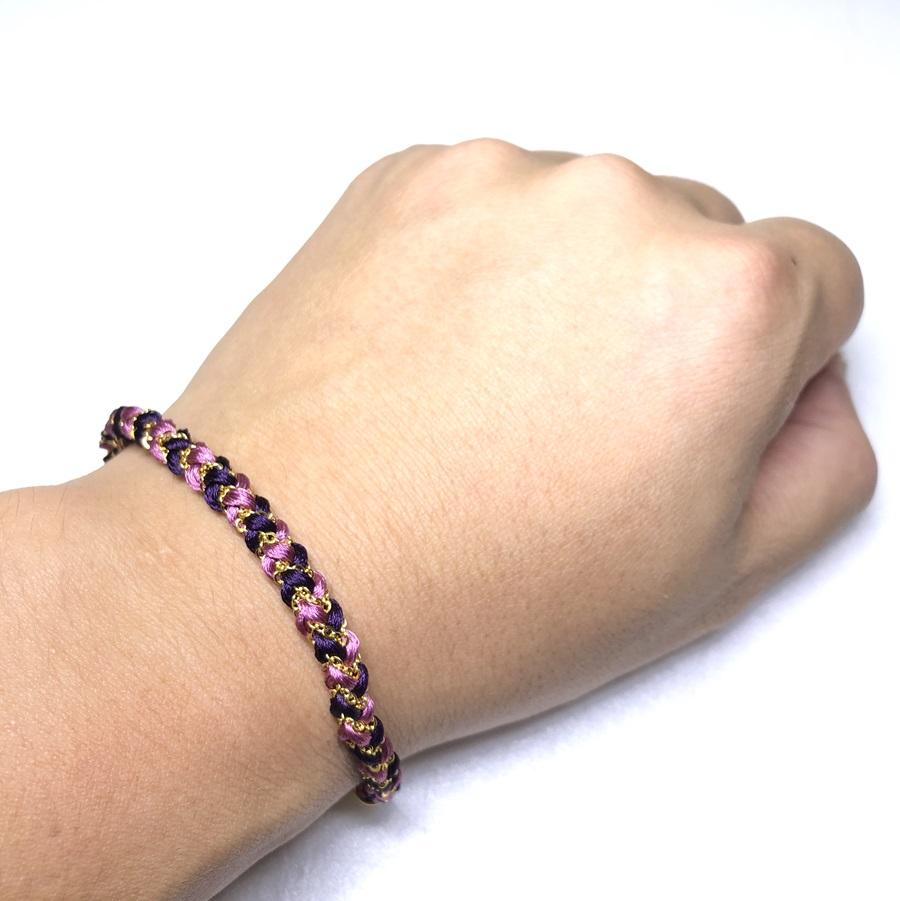 組紐ブレスレット角杉組鎖入４