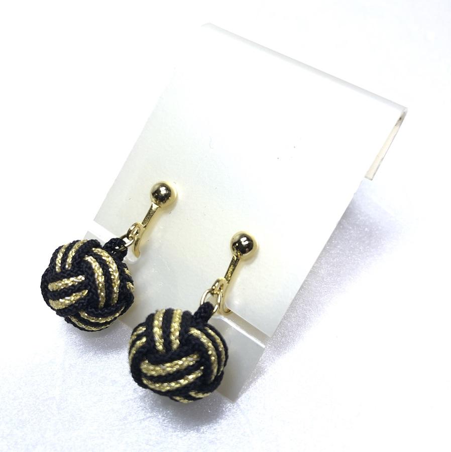 組紐イヤリングモンキー黒金